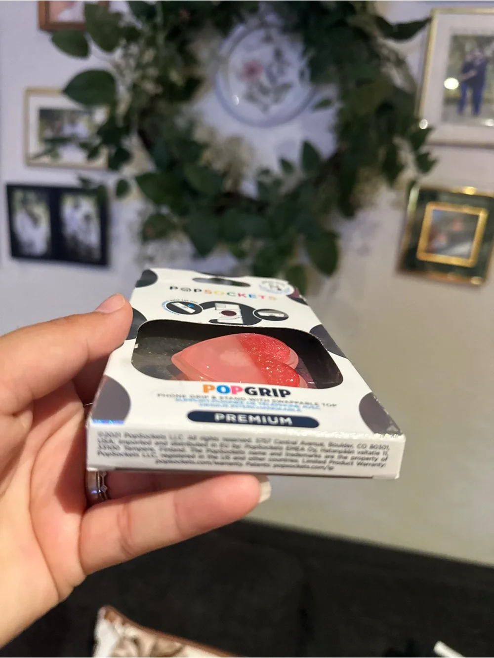 PopSocket PopGrip Premium Heart Phone Grip red color